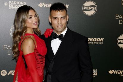 Inter Milan and Argentine player Lautaro Martinez and his wife Agustina Gandolfo arrive for the Ballon d'Or 2024 ceremony at the Theatre du Chatelet in Paris, France, 28 October 2024. EPA-EFE/MOHAMMED BADRA