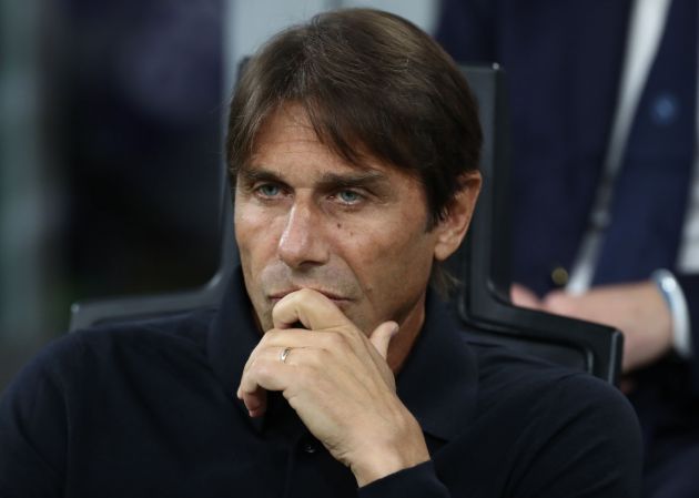 MILAN, ITALY - OCTOBER 29: SSC Napoli coach Antonio Conte looks on before the Serie A match between AC Milan and SSC Napoli at Stadio Giuseppe Meazza on October 29, 2024 in Milan, Italy. (Photo by Marco Luzzani/Getty Images)