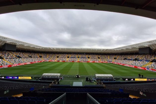 An empty Stadio Friuli prior to kick-off in Italy vs Israel in the Nations League (picture: @Azzurri via X)