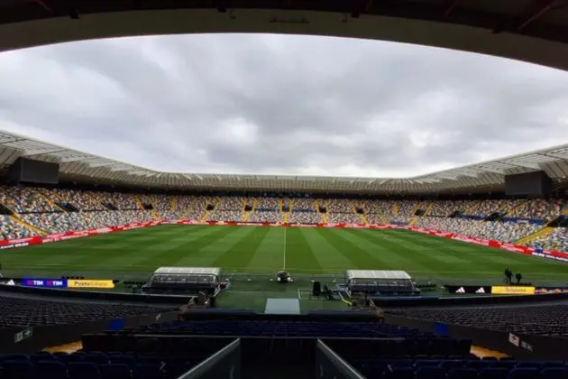 An empty Stadio Friuli prior to kick-off in Italy vs Israel in the Nations League (picture: @Azzurri via X)