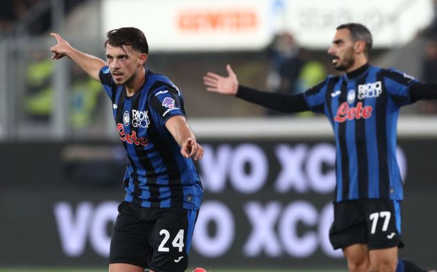 BERGAMO, ITALY - OCTOBER 30: Lazar Samardzic of Atalanta BC celebrates after scoring the opening goal during the Serie A match between Atalanta BC and AC Monza at Gewiss Stadium on October 30, 2024 in Bergamo, Italy. (Photo by Marco Luzzani/Getty Images)