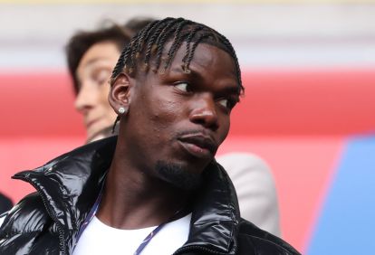 epa11450261 French former soccer player Paul Pogba pictured in the stands prior the UEFA EURO 2024 Round of 16 soccer match between France and Belgium, in Dusseldorf, Germany, 01 July 2024. EPA-EFE/FRIEDEMANN VOGEL