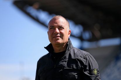 REGGIO NELL'EMILIA, ITALY - APRIL 21:Saverino Sticchi Damiani President of US Lecce during the Serie A TIM match between US Sassuolo and US Lecce at Mapei Stadium - Citta' del Tricolore on April 21, 2024 in Reggio nell'Emilia, Italy.(Photo by Alessandro Sabattini/Getty Images)