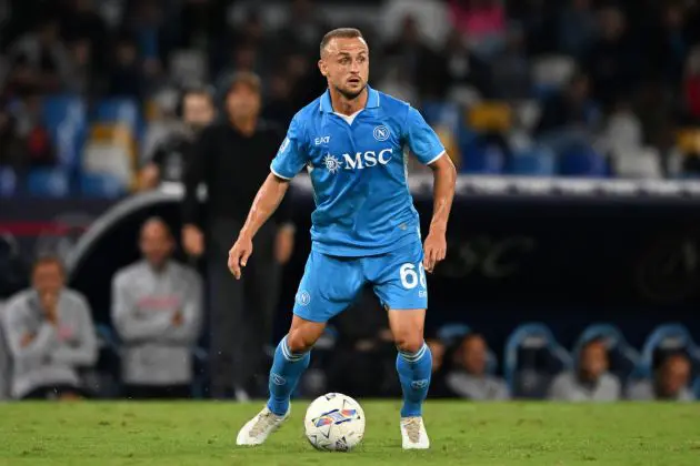 NAPLES, ITALY - SEPTEMBER 29: Stanislav Lobotka of SSC Napoli during the Serie A match between Napoli and Monza at Stadio Diego Armando Maradona on September 29, 2024 in Naples, Italy. (Photo by Francesco Pecoraro/Getty Images)