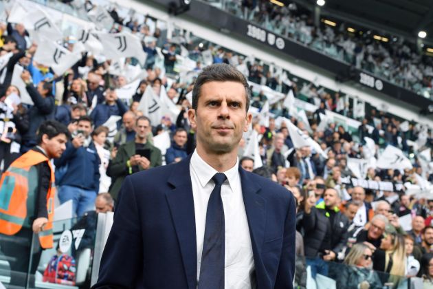 epa11645193 Juventus coach Thiago Motta prior the Italian Serie A soccer match between Juventus FC and Cagliari Calcio, in Turin, Italy, 06 October 2024. EPA-EFE/Alessandro Di Marco