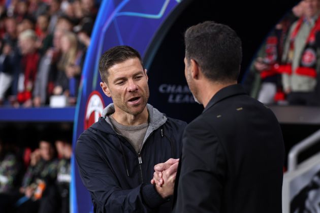 Xabi Alonso and Paulo Fonseca for Bayer Leverkusen-Milan (Photo by Lars Baron/Getty Images)