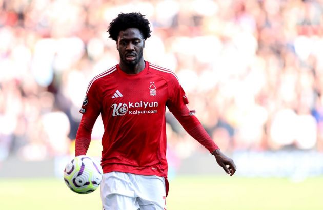 NOTTINGHAM, ENGLAND - SEPTEMBER 28: Nottingham Fores't Ola Aina during the Premier League match between Nottingham Forest FC and Fulham FC at City Ground on September 28, 2024 in Nottingham, England. (Photo by Carl Recine/Getty Images)