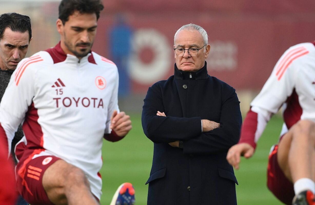 Claudio Ranieri first Roma training session