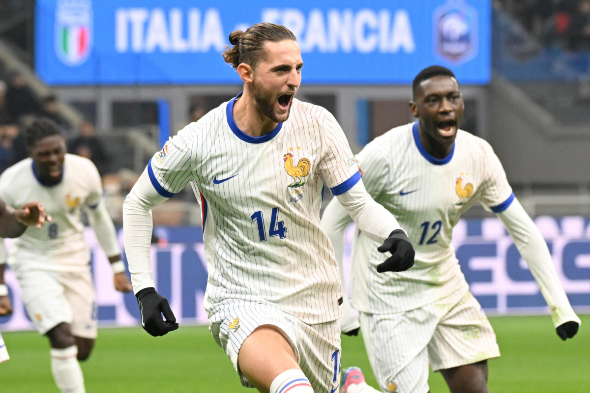 Adrien Rabiot celebrating a goal