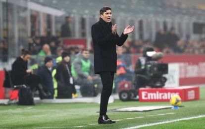 MILAN, ITALY - NOVEMBER 30: Paulo Fonseca, Head Coach of AC Milan, reacts during the Serie A match between AC Milan and Empoli at Stadio Giuseppe Meazza on November 30, 2024 in Milan, Italy. (Photo by Marco Luzzani/Getty Images)