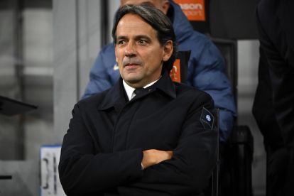 epa11699763 Inter Milans coach Simone Inzaghi looks on before the Italian Serie A soccer match between Inter Milan and Venezia FC at Giuseppe Meazza stadium in Milan, Italy, 03 November 2024. EPA-EFE/NICOLA MARFISI