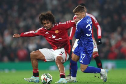 Joshua Zirkzee in Manchester United vs Leicester