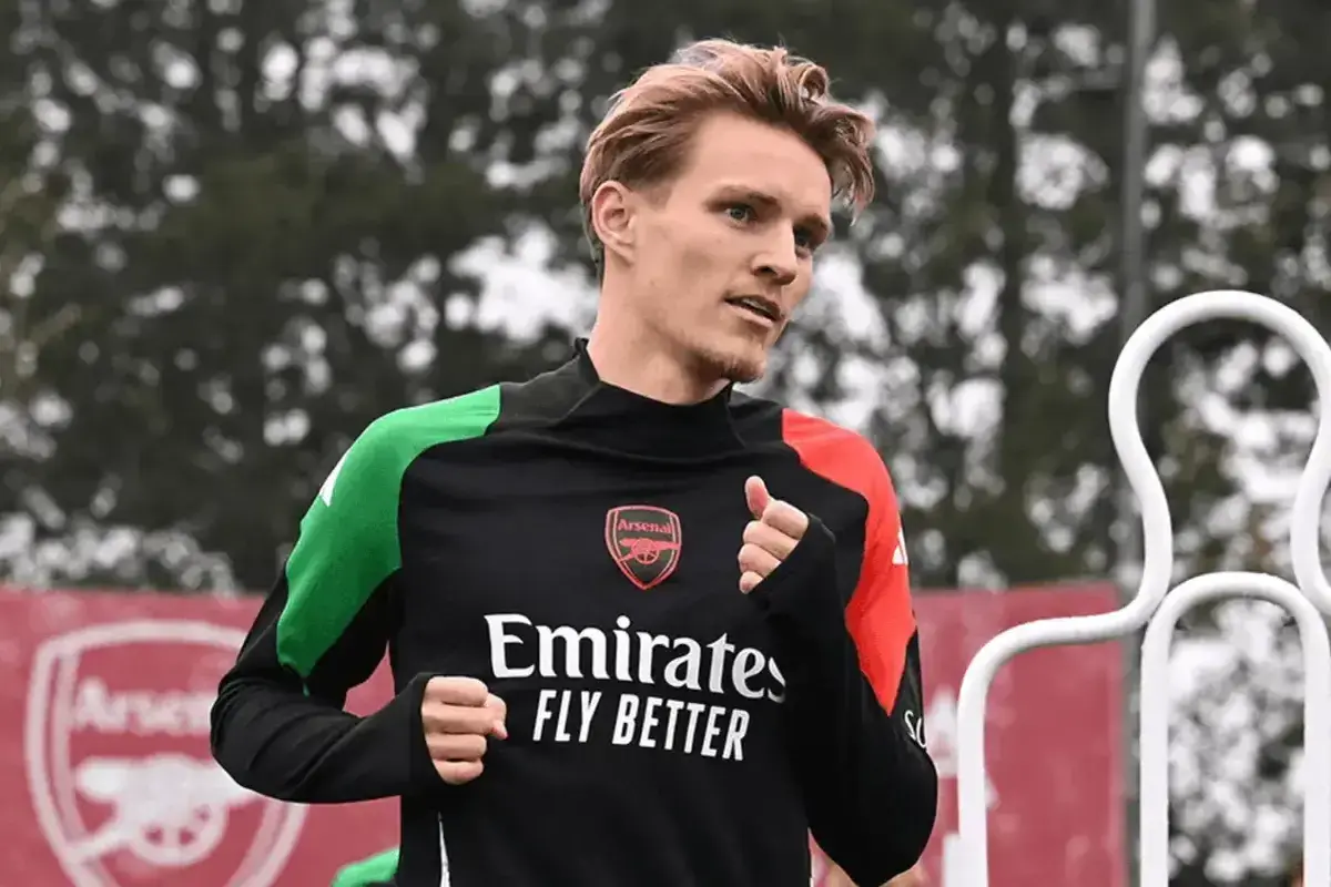 Arsenal captain Martin Odegaard returns to training ahead of Wednesday's Champions League clash against Inter.