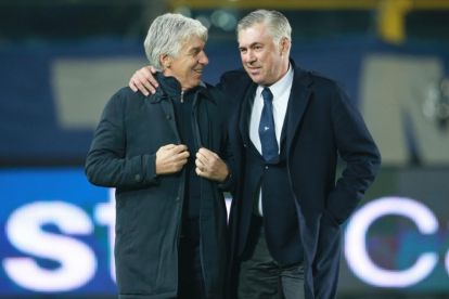 Atalanta's head coach Gian Piero Gasperini and Napoli's haead coach Carlo Ancelotti (r) during the Italian Serie A soccer match Atalanta vs Napoli at Stadio Atleti Azzurri d'Italia in Bergamo, Italy, 03 December 2018. EPA-EFE/PAOLO MAGNI