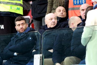 CAGLIARI, ITALY - DECEMBER 28: Giuseppe Marotta president of Inter looks on during the Serie A match between Cagliari and FC Internazionale at Sardegna Arena on December 28, 2024 in Cagliari, Italy. (Photo by Enrico Locci/Getty Images)