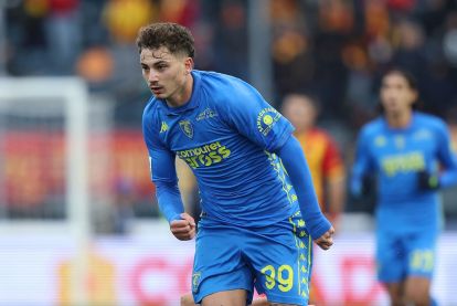 EMPOLI, ITALY - JANUARY 11: Sebastiano Esposito of Empoli FC (owned by Inter) in action during the Serie A match between Empoli and Lecce at Stadio Carlo Castellani on January 11, 2025 in Empoli, Italy. (Photo by Gabriele Maltinti/Getty Images)