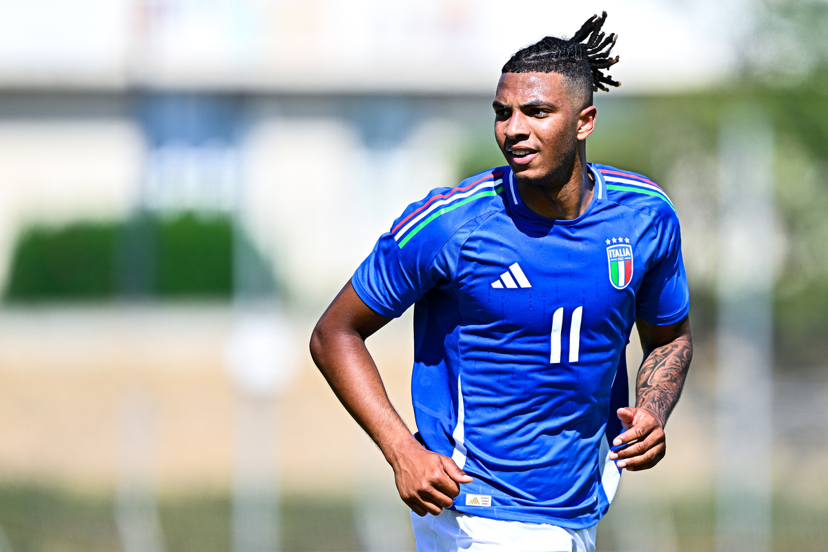 Cher Ndour of Italy U21 looks on during the 50th Tournoi Maurice Revello match between Italy U21 and Japan U21 at Stade Jules Ladoumègue on June 4, 2024 in Vitrolles, France. (Photo by Simone Arveda/Getty Images)