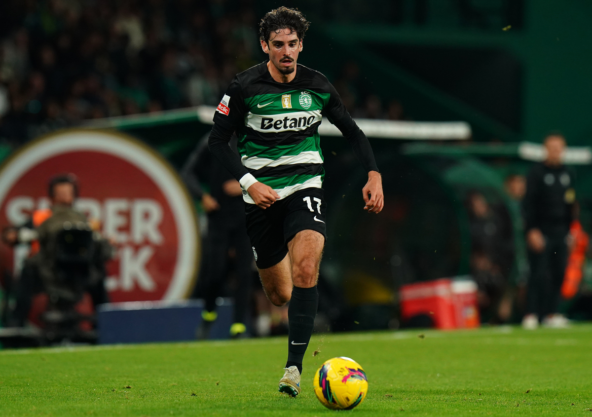 Francisco Trincao du Sporting CP en action lors du match Betclic de la Ligue Portugal entre le Sporting CP et le CF Estrela da Amadora à l'Estadio Jose Alvalade le 1er novembre 2024 à Lisbonne, Portugal. (Photo de Gualter Fatia/Getty Images)