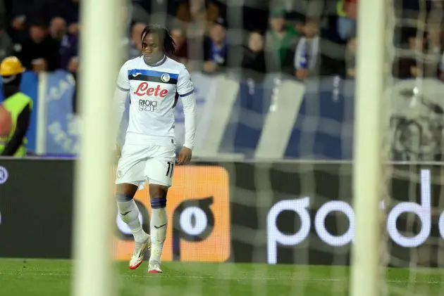 EMPOLI, ITALY - FEBRUARY 23: Ademola Lookman of Atalanta BC reacts after against goal during the Serie A match between Empoli and Atalanta at Stadio Carlo Castellani on February 23, 2025 in Empoli, Italy. (Photo by Gabriele Maltinti/Getty Images)