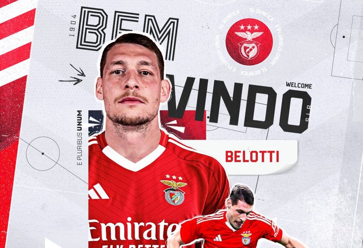 Official: Andrea Belotti joins Benfica on loan from Como.
