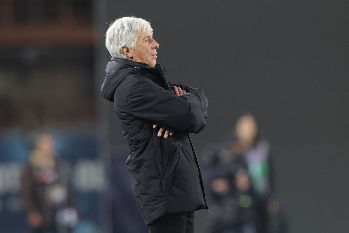 EMPOLI, WŁOCHY - 23 LUTEGO: Gian Piero Gasperini, trener klubu Atalanta BC, reaguje podczas meczu Serie A pomiędzy Empoli i Atalantą na Stadio Carlo Castellani 23 lutego 2025 r. w Empoli we Włoszech. (Zdjęcie: Gabriele Maltinti/Getty Images)