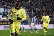 Kolo Muani celebrating for Juventus