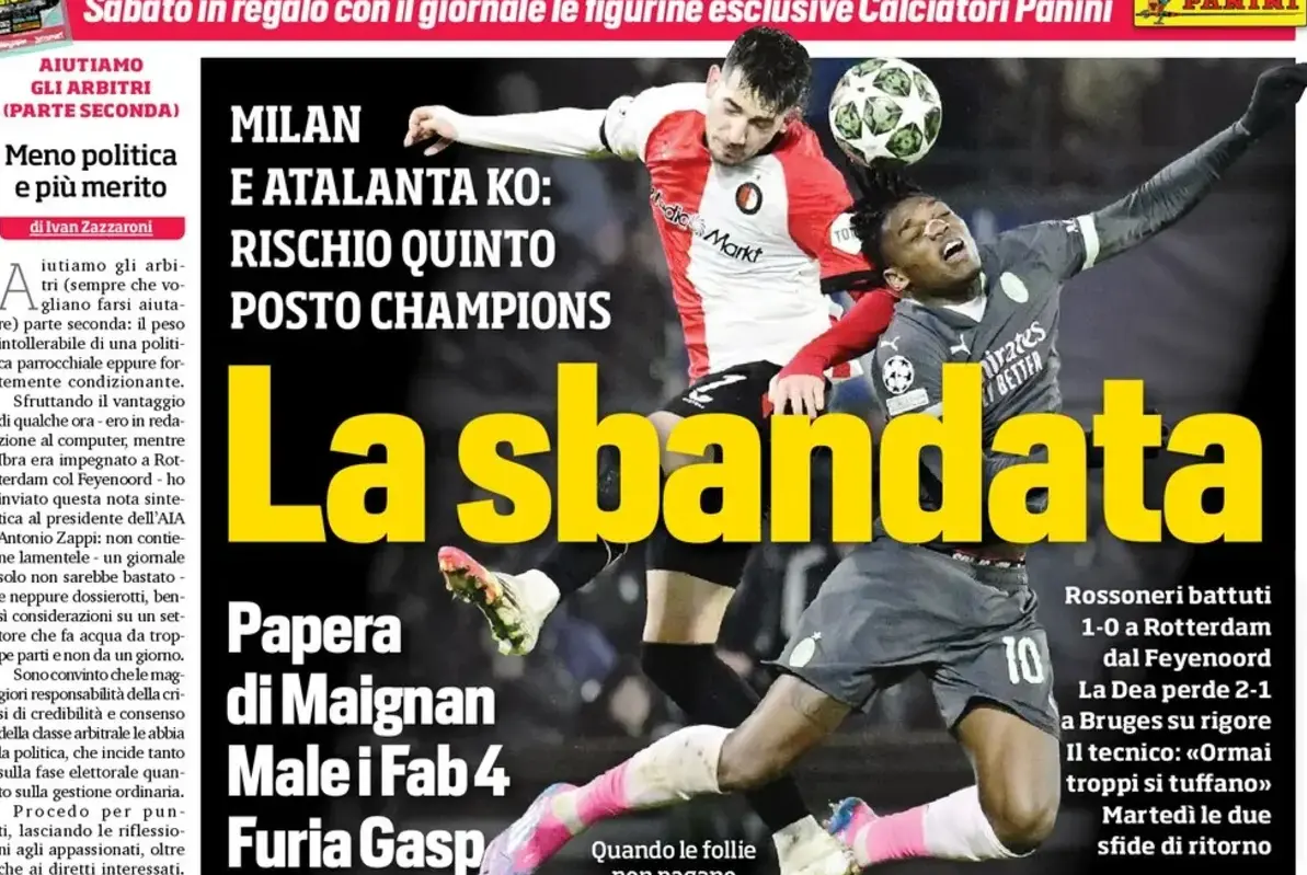 Today’s Papers: Milan mess, Atalanta controversy, Conte idea – Football Italia – February 13 latest