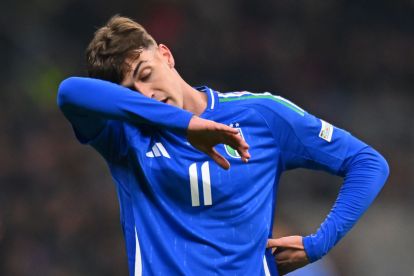 MILAN, ITALY - MARCH 20: Daniel Maldini of Italy shows his dejection during the UEFA Nations League quarterfinal leg one match between Italy and Germany at Stadio San Siro on March 20, 2025 in Milan, Italy. (Photo by Alessandro Sabattini/Getty Images)