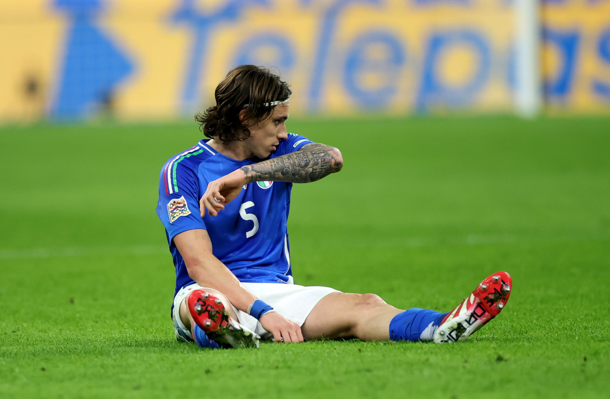 Italy schedule Calafiori tests after worrying San Siro slip against ...