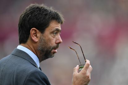 TURIN, ITALY - OCTOBER 15: Andrea Agnelli, President of Juventus looks on prior to during the Serie A match between Torino FC and Juventus at Stadio Olimpico di Torino on October 15, 2022 in Turin, Italy. (Photo by Valerio Pennicino/Getty Images)