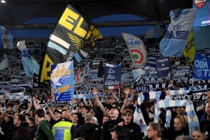ROME, ITALY - APRIL 13: SS Lazio fan before the Serie match between Lazio and Roma at Stadio Olimpico on April 13, 2025 in Rome, Italy. (Photo by Marco Rosi - SS Lazio/Getty Images)