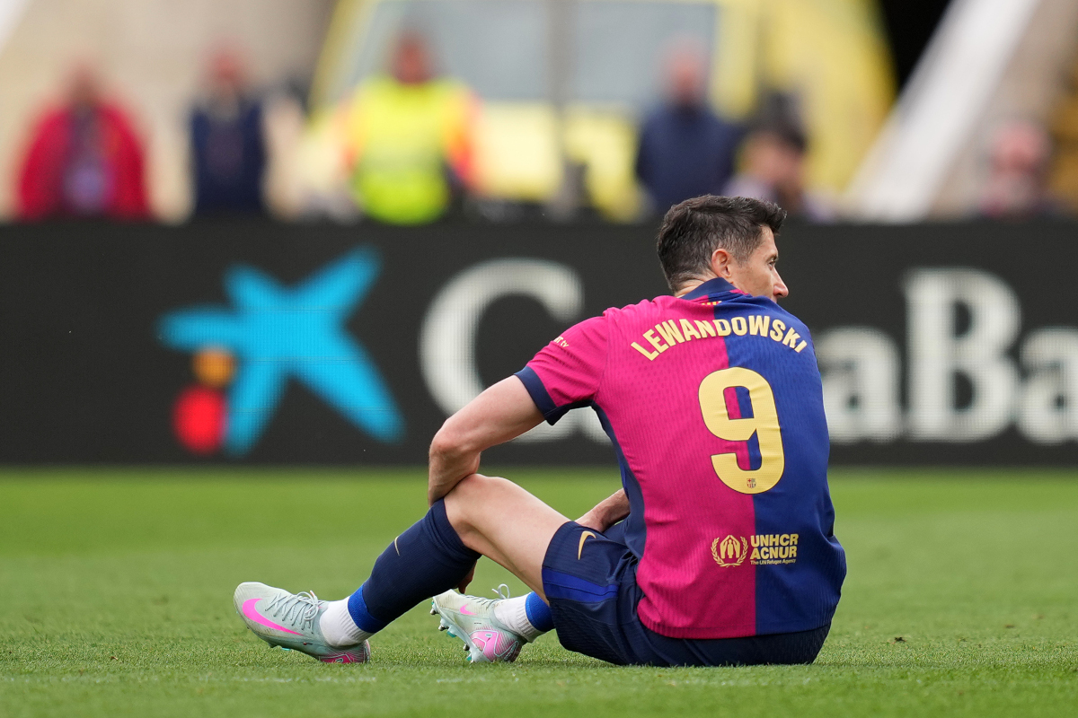 Robert Lewandowski em campo pelo FC Barcelona