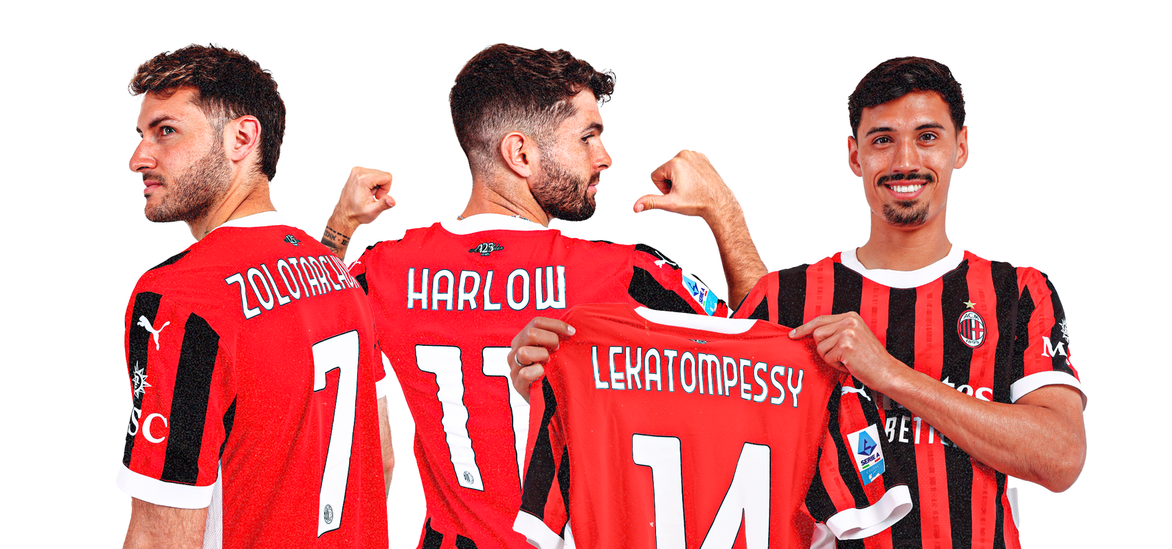 AC Milan jerseys featuring the maiden names of the players' mothers in recognition of Mother's Day in Italy, 2025. (picture via acmilan.com)