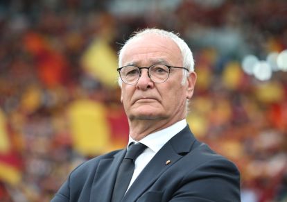 ROME, ITALY - MAY 04: Claudio Ranieri, Head Coach of AS Roma looks on prior to the Serie A match between AS Roma and Fiorentina at Stadio Olimpico on May 04, 2025 in Rome, Italy. (Photo by Paolo Bruno/Getty Images)
