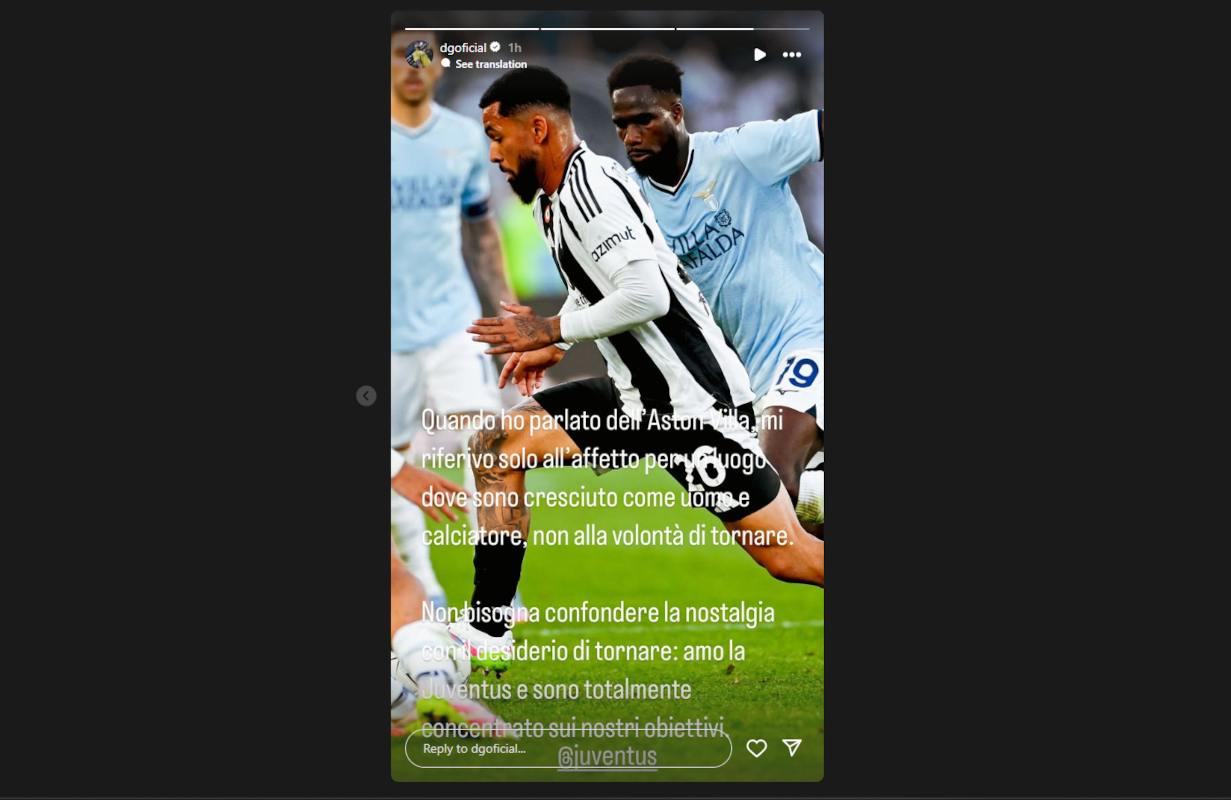 Douglas Luiz Instagram Juventus Aston Villa