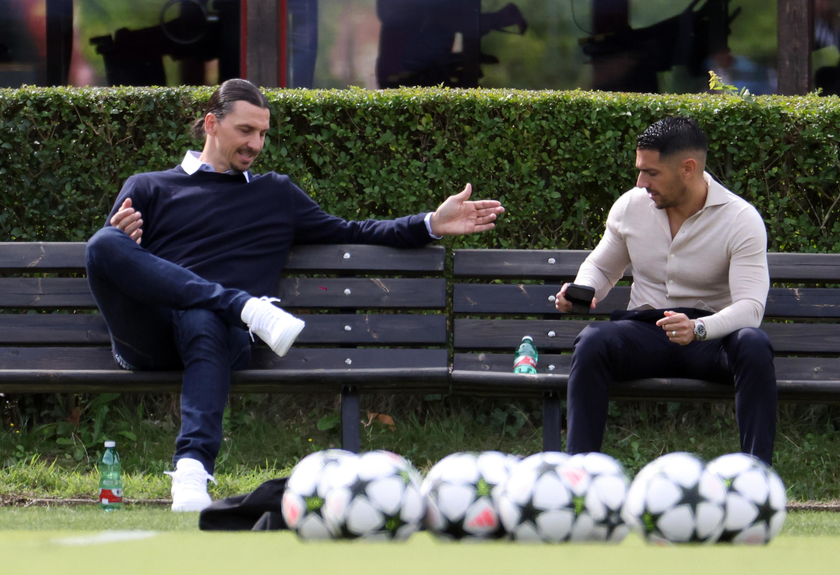 'Milan have no option but victory in Final, Conceicao doesn't depend on tonight' 2 epa11607798 Former AC Milan forward Zlatan Ibrahimovic (L) and AC Milan chief scout Geoffrey Moncada watch the team's training session at the club's Milanello Sports Center in Canargo, Italy, 16 September 2024. AC Milan will face Liverpool in their first match of the UEFA Champions League 2024-25 season on 17 September 2024. EPA-EFE/MATTEO BAZZI