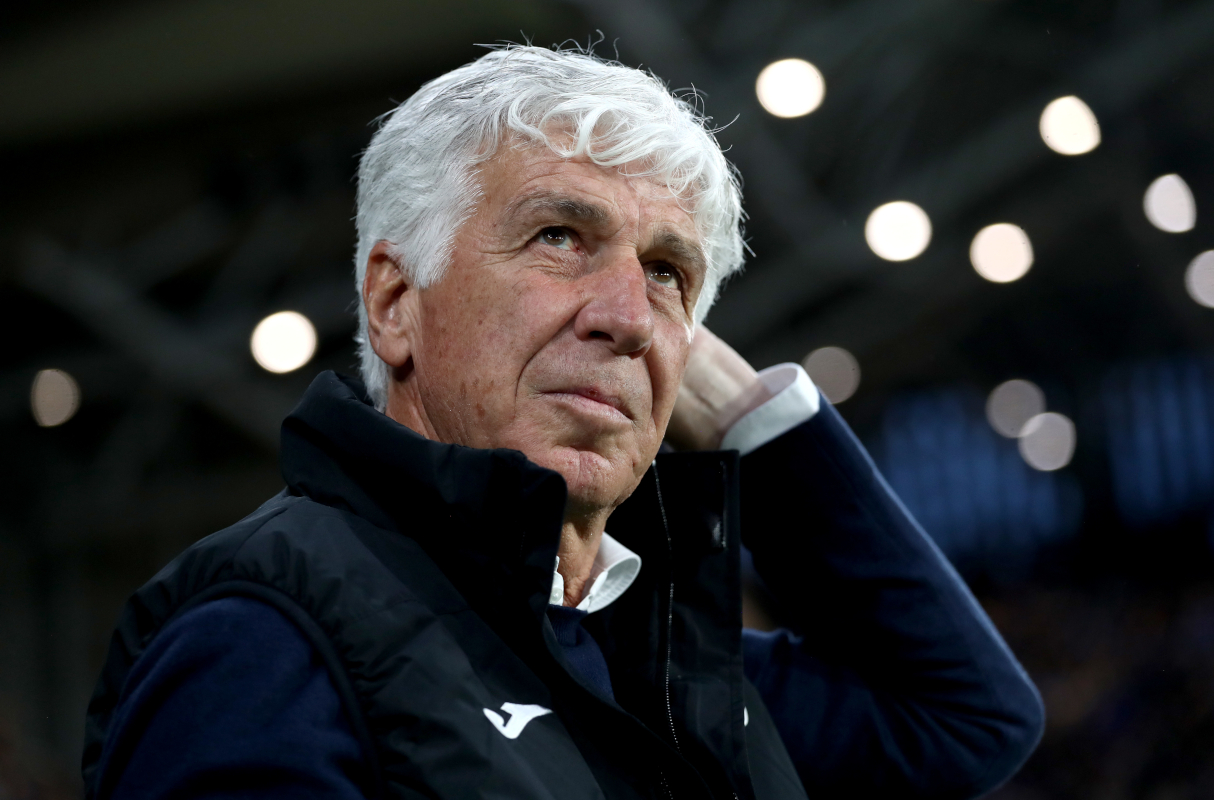 Bérgamo, Italia - 12 de mayo: Gian Piero Gasperini, entrenador en jefe de Atalanta, mira antes del partido de la Serie A entre Atalanta y como Roma en el estadio Gewiss el 12 de mayo de 2025 en Bergamo, Italia. (Foto de Marco Luzzani/Getty Images)