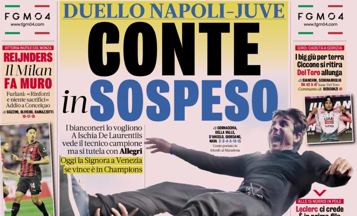 Today’s Papers – Conte on hold, Juventus’ fear