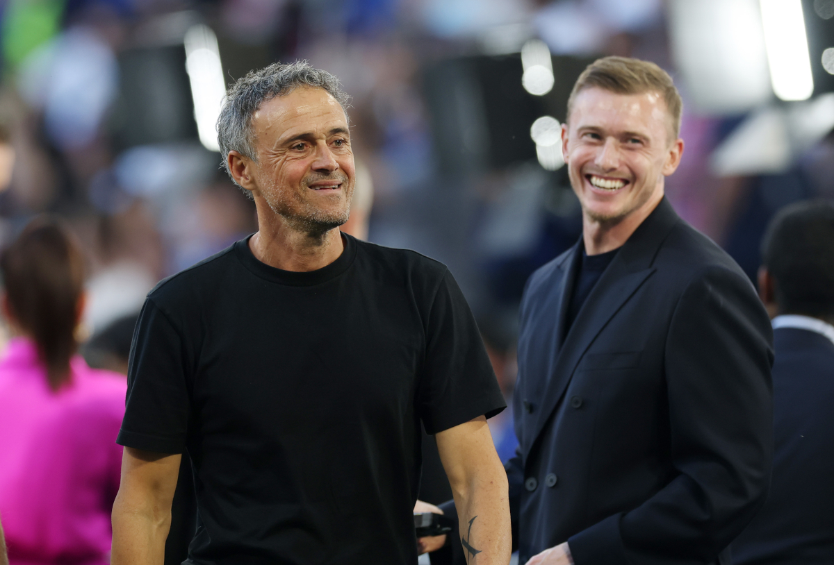 MUNICH, GERMANY - MAY 31: Luis Enrique, Head Coach of Paris Saint-Germain, looks on prior to the UEFA Champions League Final 2025 between Paris Saint-Germain and FC Internazionale Milano at Munich Football Arena on May 31, 2025 in Munich, Germany. (Photo by Carl Recine/Getty Images)