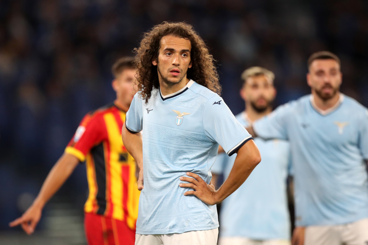 ROME, ITALY - MAY 25: Matteo Guendouzi of Lazio looks on during the Serie A match between SS Lazio and Lecce at Stadio Olimpico on May 25, 2025 in Rome, Italy. (Photo by Paolo Bruno/Getty Images)