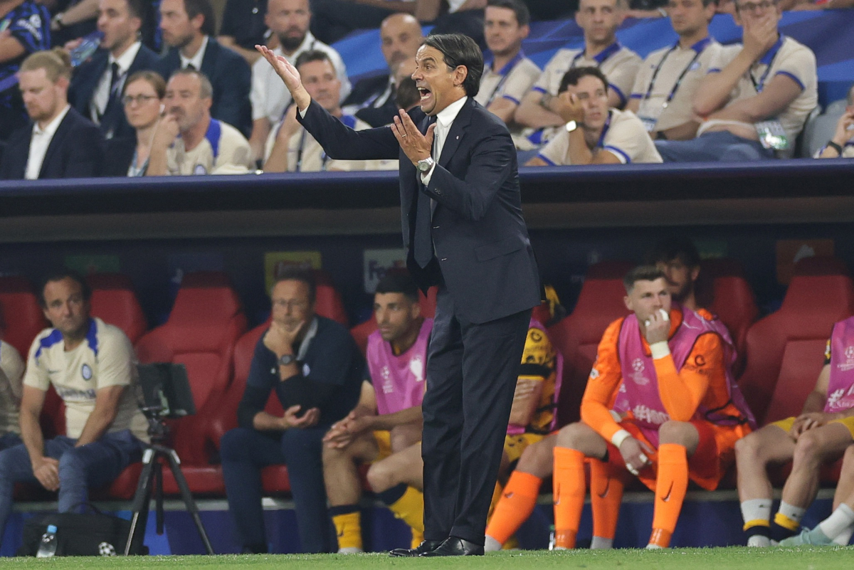 epa12147910 Head coach Simone Inzaghi of Inter reacts during the UEFA Champions League final between Paris Saint-Germain and Internazionale Milano, in Munich, Germany 31 May 2025. EPA-EFE/CHRISTOPHER NEUNDORF