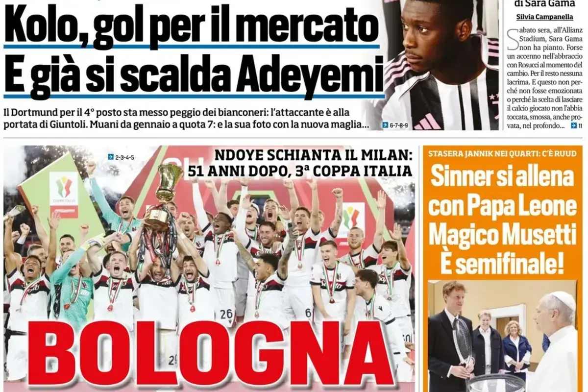 Today’s Papers: Bologna in paradise, Coppa Italia after 51 years – Football Italia