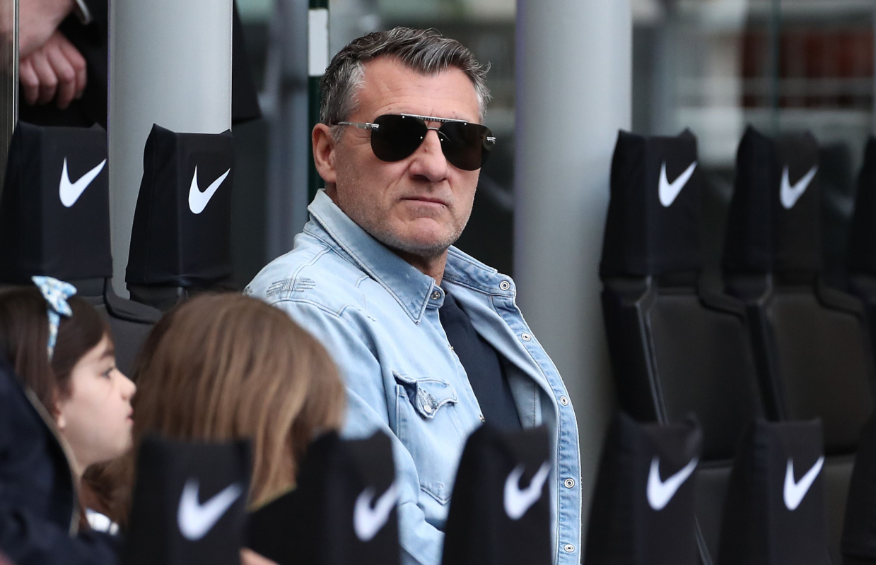 MILAN, ITALY - MARCH 30: Former player Christian Vieri looks on before the Serie A match between FC Internazionale and Udinese Calcio at Stadio Giuseppe Meazza on March 30, 2025 in Milan, Italy. (Photo by Marco Luzzani/Getty Images)