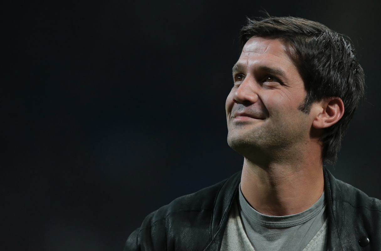 MILAN, ITALY - JANUARY 21: FC Internazionale Milano former player Cristian Chivu looks on prior to the Serie A match between FC Internazionale and AS Roma at Stadio Giuseppe Meazza on January 21, 2018 in Milan, Italy. (Photo by Emilio Andreoli/Getty Images)
