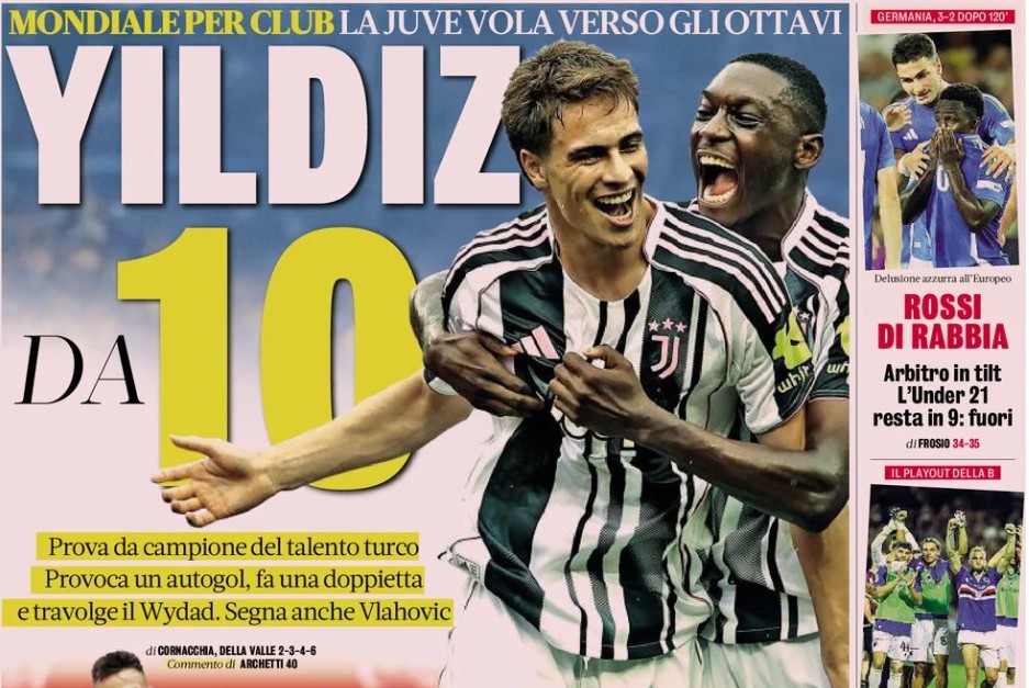 Today’s Papers – Magic Yildiz, Samp safe, Italy U21 out