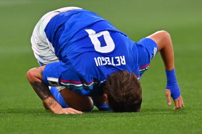 REGGIO NELL'EMILIA, ITALY - JUNE 9: Mateo Retegui of Italy during the FIFA 2026 Qualifier between Italy and Moldova at Mapei Stadium - Citta' del Tricolore on June 09, 2025 in Reggio nell'Emilia, Italy. (Photo by Alessandro Sabattini/Getty Images)