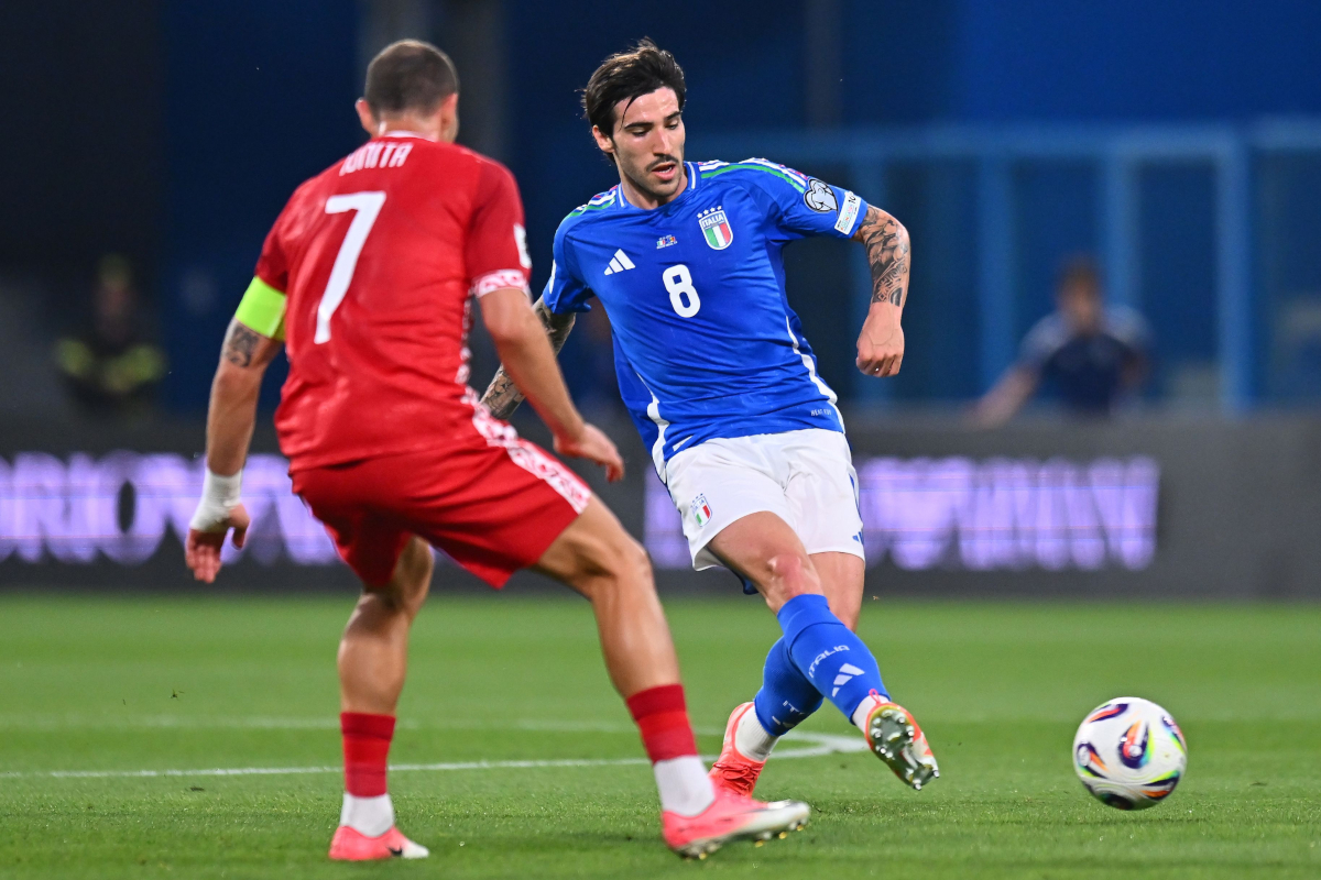 Reggio Nello Emilia, Taliansko - 9. júna, Sandro Tonali počas FIFA 2026 Bethaen Taliansko a Moldavsko 9. júna v Reggio Nel Emilia v Taliansku. (Foto: Alessandro Sabattini / Getty Images)