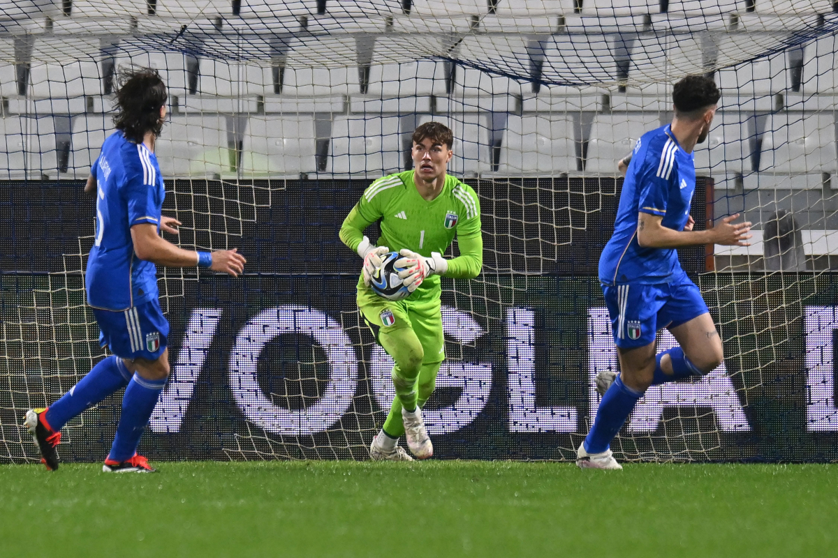 FERRARA, ITALY - MARCH 26: Sebastiano Desplanches of Italy U21 during the UEFA Under21 EURO Qualifier match between Italy U21 and Turkey U21 at Stadio Paolo Mazza on March 26, 2024 in Ferrara, Italy. (Photo by Alessandro Sabattini/Getty Images)