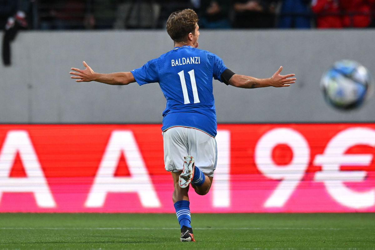 U21 EURO | Italy 1-0 Romania: Baldanzi and Desplanches secure victory 1 BOLZEN, ITALY - OCTOBER 17: Tommaso Baldanzi of Italy celebrates after scoring the opening goal during the UEFA U21 EURO Qualifier match between Italy and Norway at Stadio Druso on October 17, 2023 in Bolzen, Italy. (Photo by Alessandro Sabattini/Getty Images)