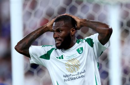 JEDDAH, SAUDI ARABIA - APRIL 29: Franck Kessie of Al-Ahli Saudi reacts during the AFC Champions League Elite Semi Final between Al Hilal and Al Ahli at King Abdullah Sports City Hall Stadium on April 29, 2025 in Jeddah, Saudi Arabia. (Photo by Yasser Bakhsh/Getty Images)